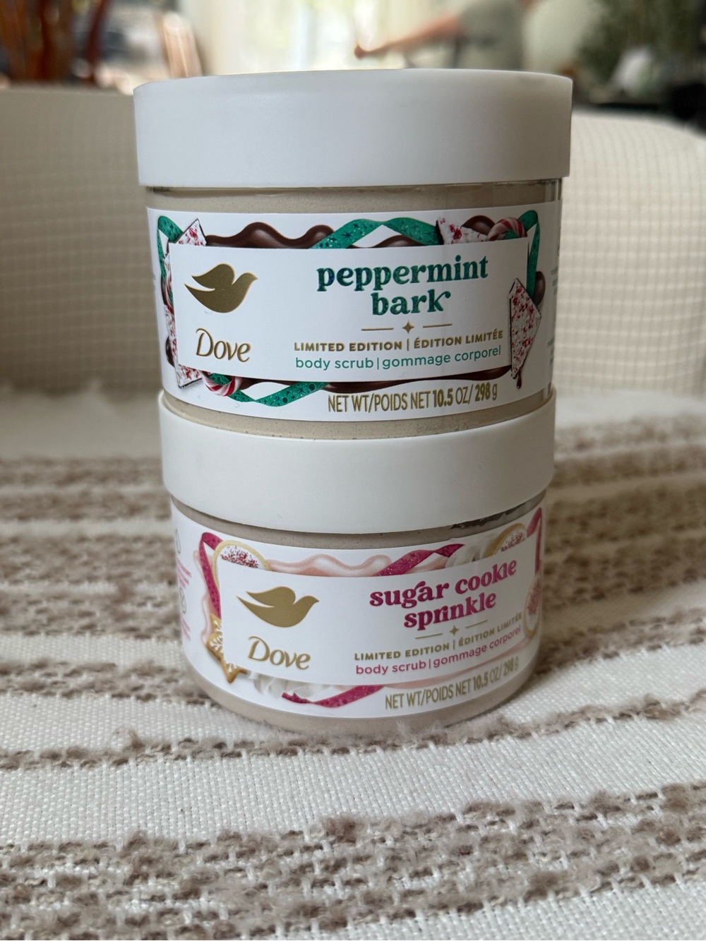 NEW Dove Peppermint Bark Body Scrub and Sugar Cookie Sprinkle Duo